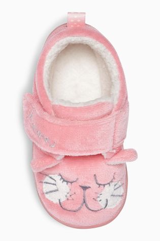 Pink Cat Slippers (Younger Girls)